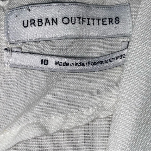 Urban Outfitters linen blend white shorts romper w/ tie belt size 10 - Picture 5 of 8
